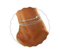 JUSTUNX Boho Layered Regolabile Cavigliera Strass Braccialetto Della Cavigliera Spiaggia Estate Piede Catena Dei Monili per Le Donne e Ragazze (B)