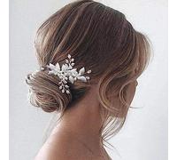 JUSTUNX Oro/Argento Sposa Headpiece Perla Pins Accessori Bridal Crystal Flower Hair Pieces per le donne e le ragazze (B)