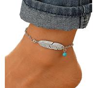 JUSTUNX Regolabile Cavigliera Bow Piuma Braccialetto Della Caviglia Spiaggia Estate Piede Catena Dei Monili per Le Donne e Le Ragazze (A)