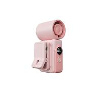 Justup Ventilatore portatile a clip con indicatore a LED, mini ventilatore a 4 velocità per borse, tesa del cappello, passeggino, clip per auto ricaricabile USB su ventola (rosa)