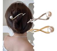 JUSTUSNX 2 fermagli per capelli in metallo, argento e oro a tenuta forte, clip per capelli con artiglio di squalo, accessori per lo styling dei capelli per donne e ragazze capelli sottili e spessi