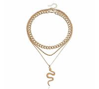 JUSTUSNX 3 Pz Oro Collane Set Layered Stacked Choker Collane Catena Dainty Collana Serpente Pendente Collana per Donne e Ragazze