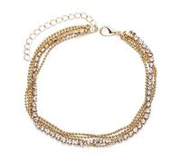 JUSTUSNX Boho Layered Regolabile Cavigliera Strass Braccialetto Della Cavigliera Spiaggia Estate Piede Catena Dei Monili per Le Donne e Ragazze (A)