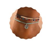 JUSTUSNX Cavigliera regolabile a strati in stile bohémien, con ciondolo a conchiglia, cavigliera estiva da spiaggia, gioielli per donne e ragazze, 3 pezzi