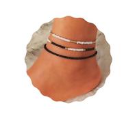 JUSTUSNX Cavigliera regolabile a strati in stile bohémien, con perline miste di colori, per la spiaggia, l'estate, per donne e ragazze (A)