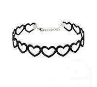 JUSTUSNX Collana girocollo nera gotica a forma di cuore scava fuori collana accessori per Halloween per donne e ragazze