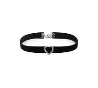 JUSTUSNX Collana girocollo nera gotica rotonda quadrata a forma di cuore con strass, accessorio per Halloween per donne e ragazze (A)