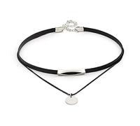JUSTUSNX Nero Gotico Doppio Strato Oro Argento Circolare Ciondolo Choker Collana Halloween Accessori per Donne e Ragazze (B)