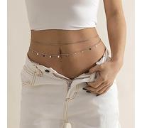 JUSTUSNX Paillettes Serpente Bone Waist Chain Layered Belly Chain Sexy Stomac Chain Body Gioielli Accessori per le donne e le ragazze (B)