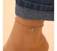 JUSTUSNX Regolabile Cavigliera Strass Cuore Pendente Braccialetto Della Cavigliera Spiaggia Estate Piede Catena Dei Monili per Le Donne e Ragazze (B)