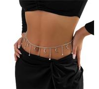 JUSTUSNX Stella Luna Pendente Vita Catena Layered Pancia Catena Sexy Stomaco Catena Dei Monili Del Corpo Accessori per Donne e Ragazze (B)