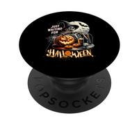 JustWaiting For Halloween Scheletro Strega Zucca Fantasma PopSockets PopGrip Adesivo