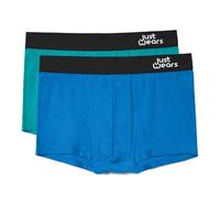 JustWears Trunks - Pack of 2 | Anti Chafing No Ride Up Organic Underwear for Men Everyday Wear or Sports Like Walking, Cycling & Running | Blue & Green | X-Large