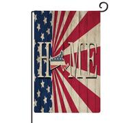 Juta Independence Day Home Massachusets Bandiera da giardino Patriottica stelle e strisce bandiere da cortile su entrambi i lati per esterni cortile arredamento retrò State Pride patriottico 30,5 x