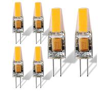 JUTHREE Lampadina LED G4 COB, 6W 600LM, Equivalente a 50W 60W Sostituzione lampade alogene, Non dimmerabile, Angolo del Fascio di 360 Gradi, AC/DC 12V 6 PCS(Bianco Naturale)