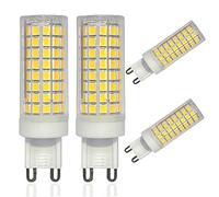 JUTHREE Lampadine in Ceramica Dimmerabili G9 da 10 W, Lampadine Alogene Equivalenti da 100 W, Luce Calda 3000 K Senza Sfarfallio, 1000 Lm, Angolo del Fascio di 360°, 220-240 AC, 4 Pezzi