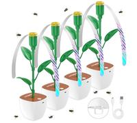 JUTIMER 4 Pezzi Repellente Per Mosche, Ventilatore Repellente Per Mosche Con 3 Foglie Verdi, USB Con Interruttore Ventilatore Scaccia Mosche, Respinge Vespe e Mosche Il Campeggio o Ristoranti
