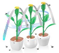 JUTIMER Repellente Per Mosche, 3 Pezzi USB C Con Interruttore Ventilatore Repellente Per Mosche, Flessibile Modellazione di vasi da fiori Ventilatore Scaccia Mosche, Interno, Esterno, Bianco