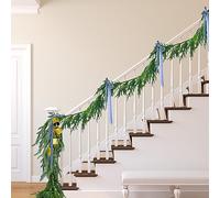 Jutom 1 ghirlanda natalizia di pino norfolk artificiale, per feste e interni, 3,5 m (ghirlanda di pino sintetico)