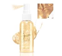 Jutqut Spray glitter per capelli e corpo, abbigliamento spray glitterato, trucco con glitter dorati per il viso e il corpo di carnevale, cosmetic Shimmer Highlighter Rave Party (oro)