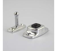 Jutta Fermaporta medio alto per caravan, camper, barca, yacht, casa e giardino, 1 pezzo, in lega di alluminio lucido, gomma, 65 mm e 48 mm
