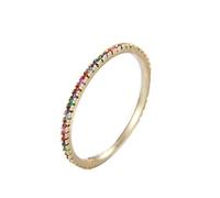Juuewrryg Accessori Micro-intarsio Anello Colorato in Fidanzamento Colore Arcobaleno Anelli Classici a Cerchio Semplice e Rotondo No: 7