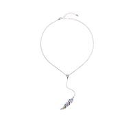 Juuewrryg Colorful Smalto Piuma Lungo Pendente Y Forma Collana Estate Donne Collana Tre Fascino Collana Argento, lega, cristallo, smalto