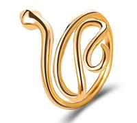 Juuewrryg Moda Snake Forma Anello Snake Anelli per le Donne Carino Feste Anelli Di Apertura Regolabili, Oro