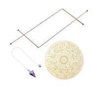 Juuewrryg Set di bacchette radiestesia in rame con bacchette divinazione + pendoli + tappeto divinazione per la localizzazione dell'energia e la caccia ai fantasmi borsa portaoggetti
