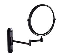 JUULUK Specchio for Il Trucco, Specchio ingranditore da Barba a Doppia Faccia da 8 Pollici, specchietti Cosmetici Rotondi estensibili for Bagno a Parete,Gold,5X (Color : Noir, Size : 10X)