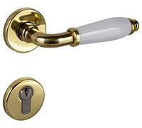 JUVA maniglia a leva set ottone porcellana bianca maniglia porta oro porta camera | maniglia a leva porte interne antico vintage | maniglia porta BB color barba | MARINA 108 | set porta design | cil