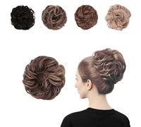Juvabun Messy Bun 2.0 - Biondo Marroncino | Pezzi di capelli per donne e uomini|Messy Bun Hair Piece Sintetico |Capelli per tutti i giorni | Lavabile e realistico| Bun Scrunchie di capelli sintetici