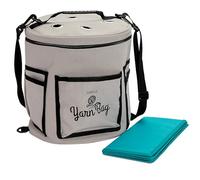 Juvale Borsa per lavoro a maglia, porta filato separato, borsa portatile per il filato da viaggio, supporto per uncinetto e ago, multicolore, 100% cotone, 30 x 24 cm