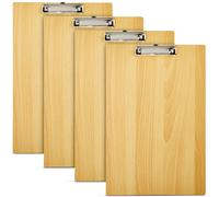 Juvale Confezione da 4 Portablocco Extra Large 11x17 in Legno con Clip e Gancio a Basso Profilo per Aula e Ufficio