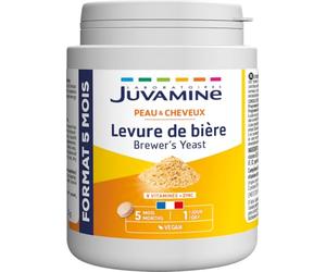JUVAMINE - Lievito di birra - Bellezza per pelle, capelli e unghie - Vitalità - Vitamina B1, B2, B3, B5, B6, B8, B9 e B12 + Zinco - Programma di 5 mesi - 150 compresse - Prodotto in Francia
