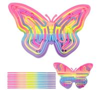 Juvanovo Sensory Activity Board, Tavola Sensoriale in Silicone, Tavola da attività Sensoriale con 11 Corde, Bifacciale Fidget Toys, Giochi Sensoriali per Bambini Adulti per Autismo ADHD (Farfalla B)