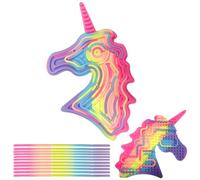 Juvanovo Sensory Activity Board, Tavola Sensoriale in Silicone, Tavola da attività Sensoriale con 11 Corde, Bifacciale Fidget Toys, Giochi Sensoriali per Bambini Adulti per Autismo ADHD (Unicorno B)