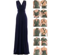 Juvell Abito da Damigella - Infinity Dress Maxi - Abiti da Sera - Top a Fascia Incluso - Vestito Donna Elegante - Boda-Bridesmaid-Baile - 1000 (46-50, Blu Scuro)