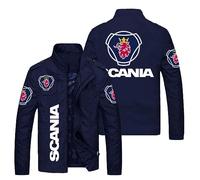 JUVENIL Uomo Leggero Estivo,Sc.an.ia Giubbotto Sportivo Bomber a Maniche Lunghe,Giaccone Retro Mod Unisex - Adulto,per Autunno-Inverno-Navy Blue||XXL