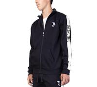 Juventus, Blusa Homewear in Felpa Garzata, Abbigliamento da Casa, Bianco e Nero con Logo della Juventus, in Cotone, Full Zip, Taglia 2XL