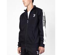 Juventus, Blusa Homewear in Felpa Garzata, Abbigliamento da Casa, Bianco e Nero con Logo della Juventus, in Cotone, Full Zip, Taglia 2XL