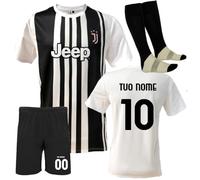 JUVENTUS Campionato Calcio Serie A Maglia e Pantaloncino Nero o Bianco, Vestibilita Atletica, Personalizzabile con Nome e Numero
