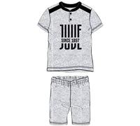 JUVENTUS F.C Pigiama Corto Maglia Manica Corta + Pantaloncini Prodotto Ufficiale Juve Bambino Bimbo (Grigio Melange, 4 Anni)