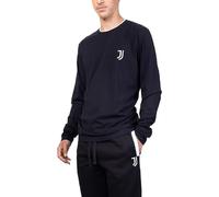 Juventus Maglia a Maniche Lunghe da Casa, con Logo Ricamato, 100% Cotone Nero