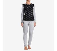 JUVENTUS Pigiama Donna con Loghi Bianchi - 100% Prodotto Ufficiale - 100% Originale - Colore Grigio e Nero - Scegli la Taglia (Taglia L)