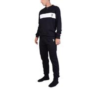 Juventus, Pigiama Serafino in Interlock di Cotone, Pigiama per Bambini o Ragazzi, 100% Cotone, Maglia più Pantalone, Bianco e Nero, con Logo della Juventus, 16 Anni