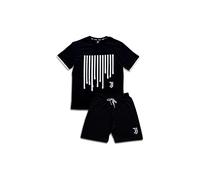 Juventus, Pigiama Uomo Cotone, T-Shirt Maniche Corte e Pantaloncino, Pigiama Uomo Cotone Leggero Estivo, 100% Jersey di Cotone, Bianco e Nero, Taglia XL