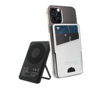 JUVENTUS Powerbank Portafogli - con ricarica Wireless MagSafe 5000mAh - Compatibile con Apple e Android, Ricarica Rapida Wireless e via Cavo Type-C - Cavo Incluso - Prodotto ufficiale (Bianco)