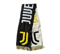 JUVENTUS Sciarpa Ufficiale Jacquard Nero/Bianco con Logo Giallo e Frange, Invernale Unisex - 100% Acrilico