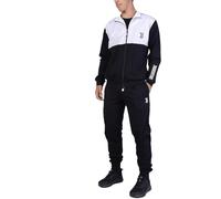 Juventus, Tuta da Casa da Uomo, Pigiama Homewear in Felpa Garzata, Felpa con Full Zip e Pantalone con Coulisse in Vita, con Logo Juventus Lato Cuore, Nero, Taglia S